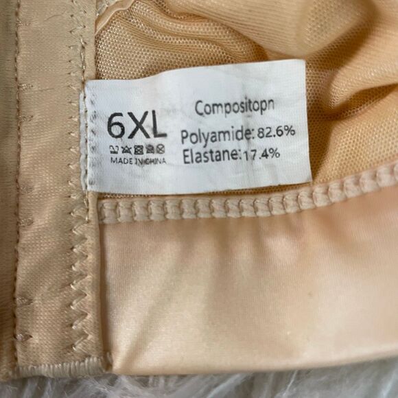 Peach Full Coverage Wireless Cups Bra Adjustable Strap Full Figure Size 6X READ - Picture 5 of 7